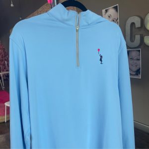 Light Blue Peter Millar Quarter-Zip Pullover